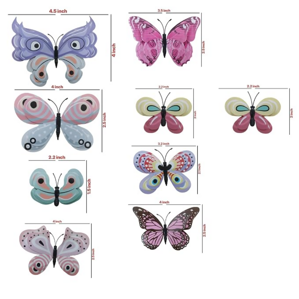 Art Street 3D Magnetic Butterfly Stickers for Wall & Refrigerator | Grocsy