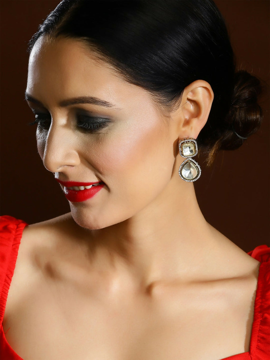 Duet Stone Earrings- Ruby Raang | Grocsy