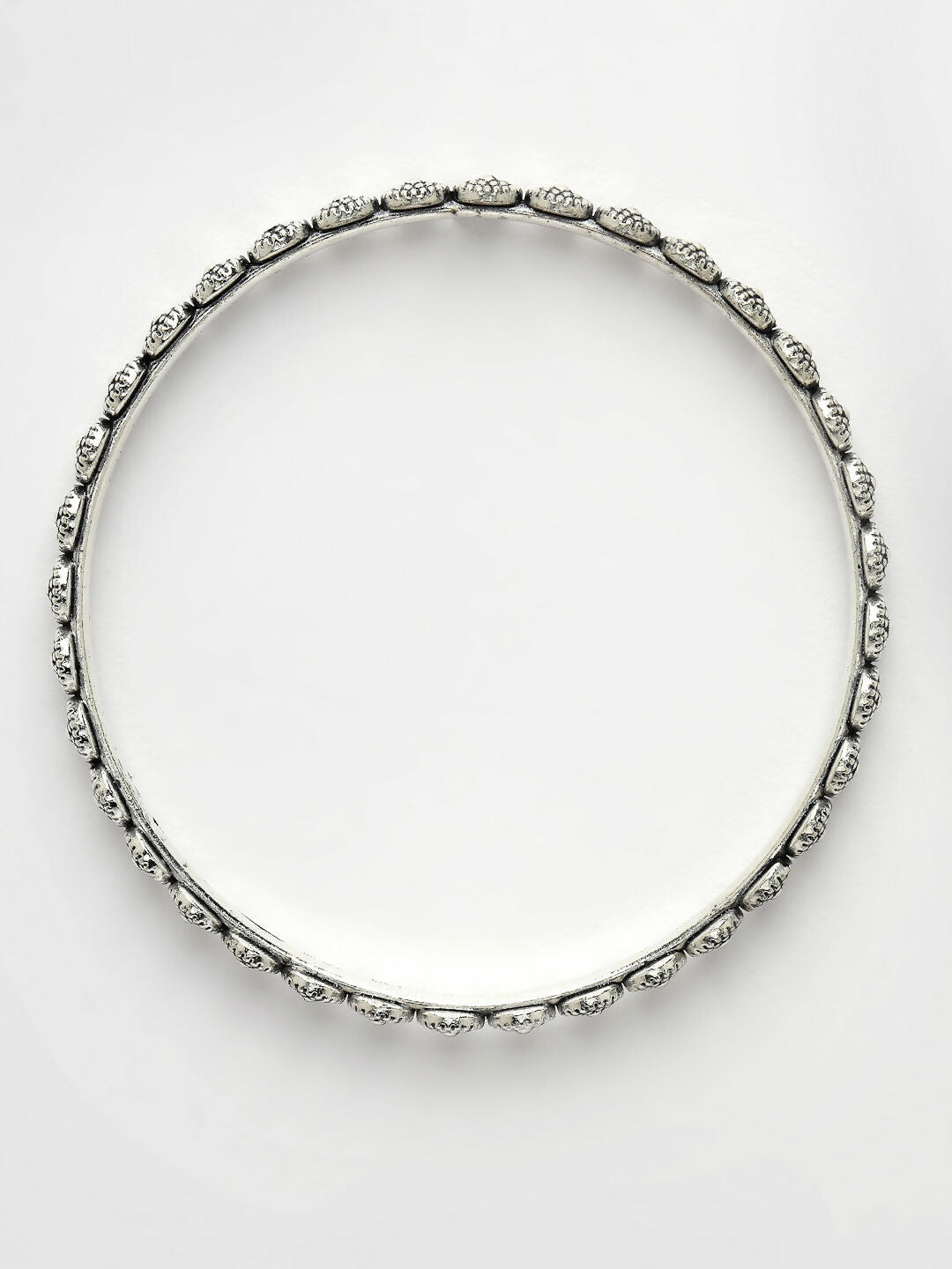 NVR Women's Set of 4 Silver-Toned German Silver Oxidised Bangles | Grocsy