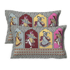 Rudra Bazaar Multicolour 210 TC Cotton Double King Bedsheet With 2 Pillow Covers | Grocsy