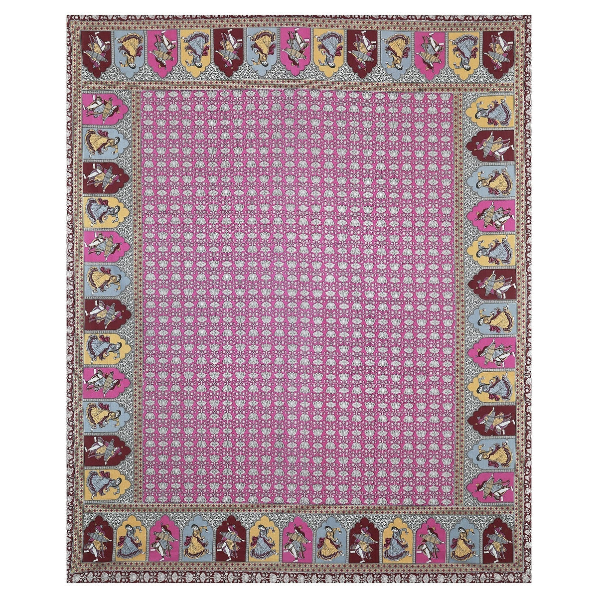 Rudra Bazaar Multicolour 210 TC Cotton Double King Bedsheet With 2 Pillow Covers | Grocsy