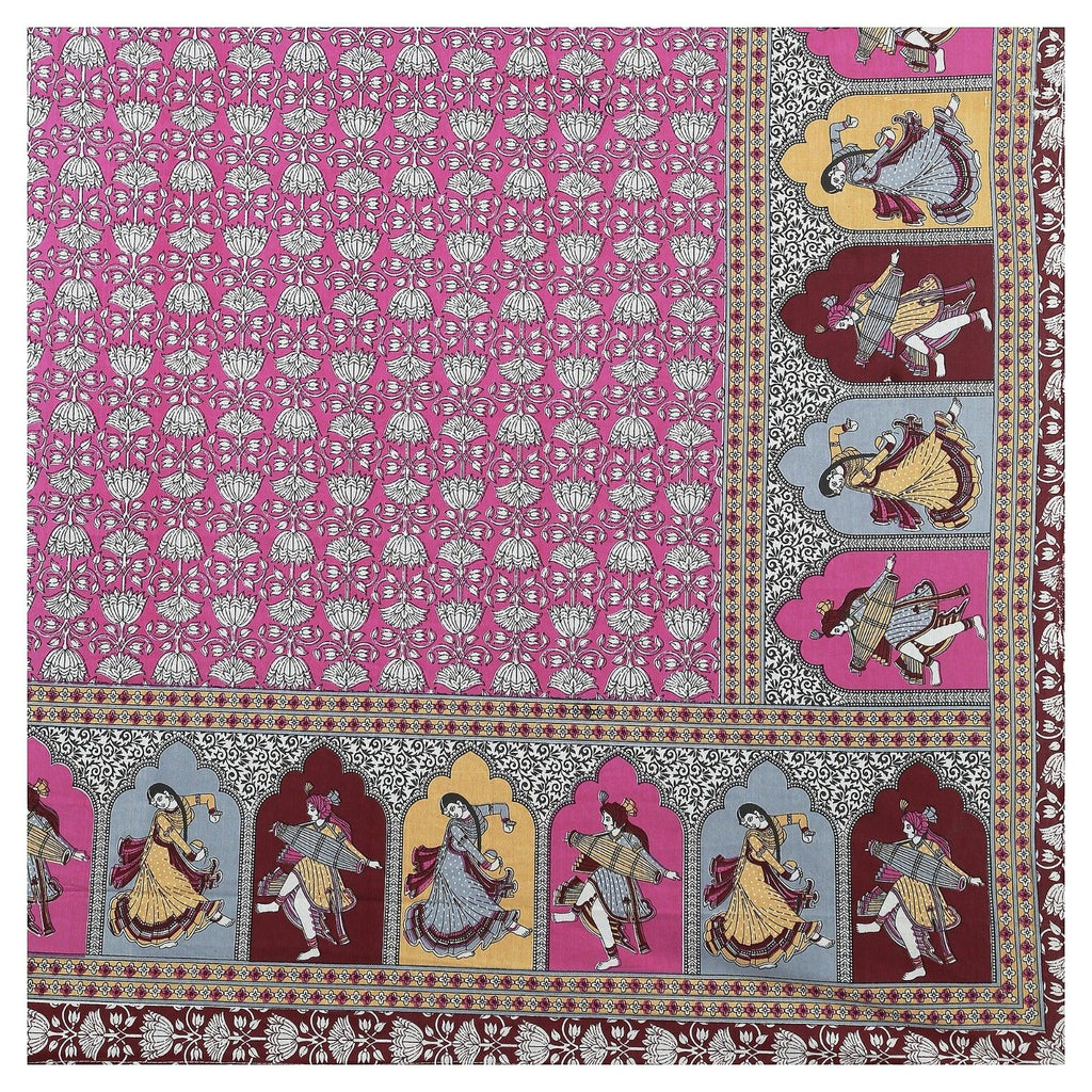 Rudra Bazaar Multicolour 210 TC Cotton Double King Bedsheet With 2 Pillow Covers | Grocsy