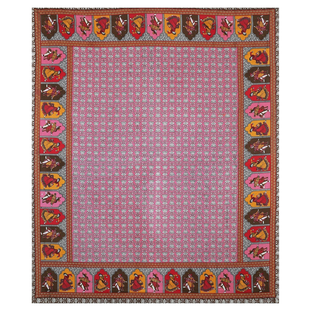 Rudra Bazaar Multicolour 210 TC Cotton Double King Bedsheet With 2 Pillow Covers | Grocsy