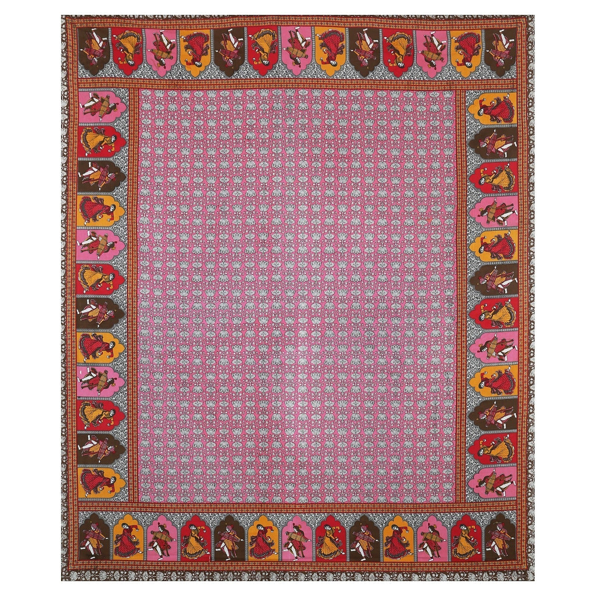 Rudra Bazaar Multicolour 210 TC Cotton Double King Bedsheet With 2 Pillow Covers | Grocsy