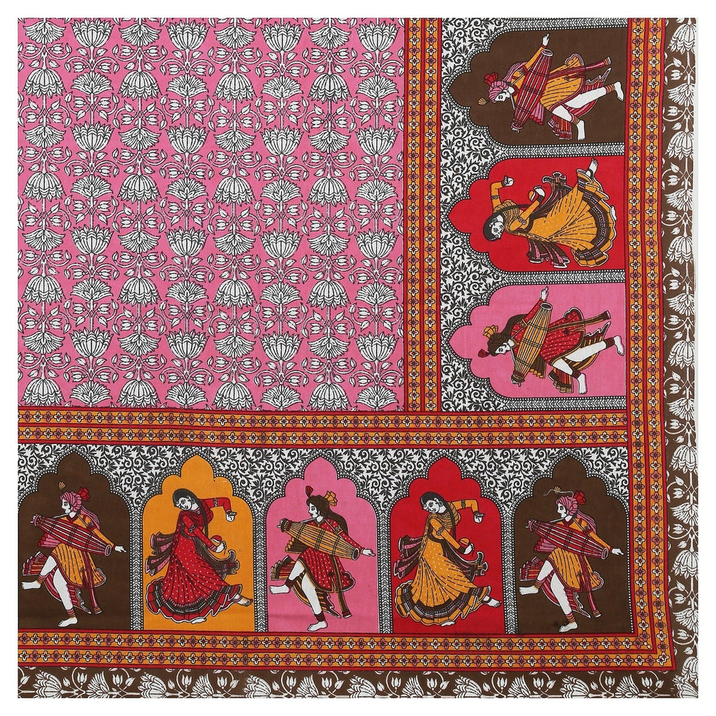 Rudra Bazaar Multicolour 210 TC Cotton Double King Bedsheet With 2 Pillow Covers | Grocsy