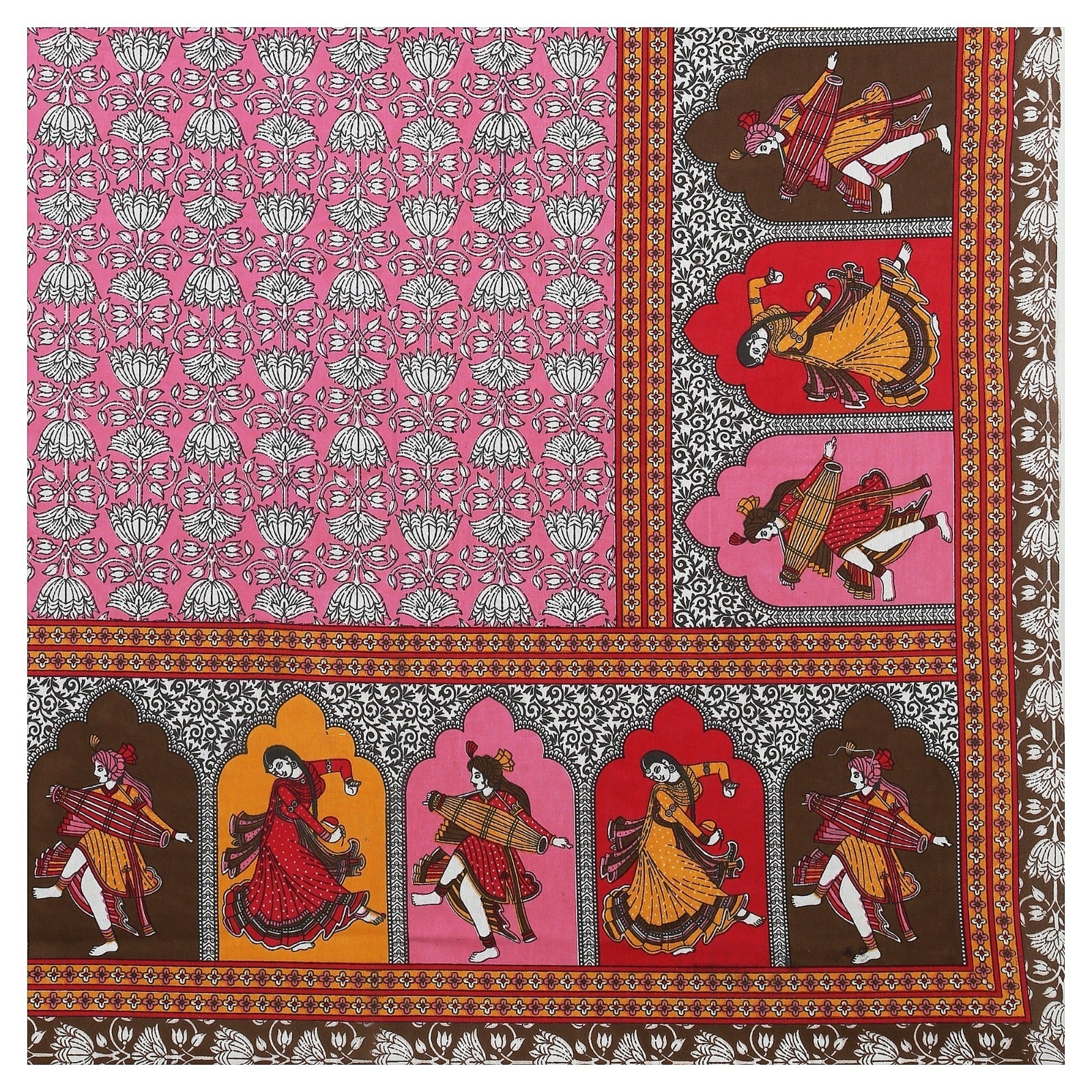 Rudra Bazaar Multicolour 210 TC Cotton Double King Bedsheet With 2 Pillow Covers | Grocsy
