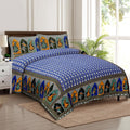 Rudra Bazaar Multicolour 210 TC Cotton Double King Bedsheet With 2 Pillow Covers | Grocsy