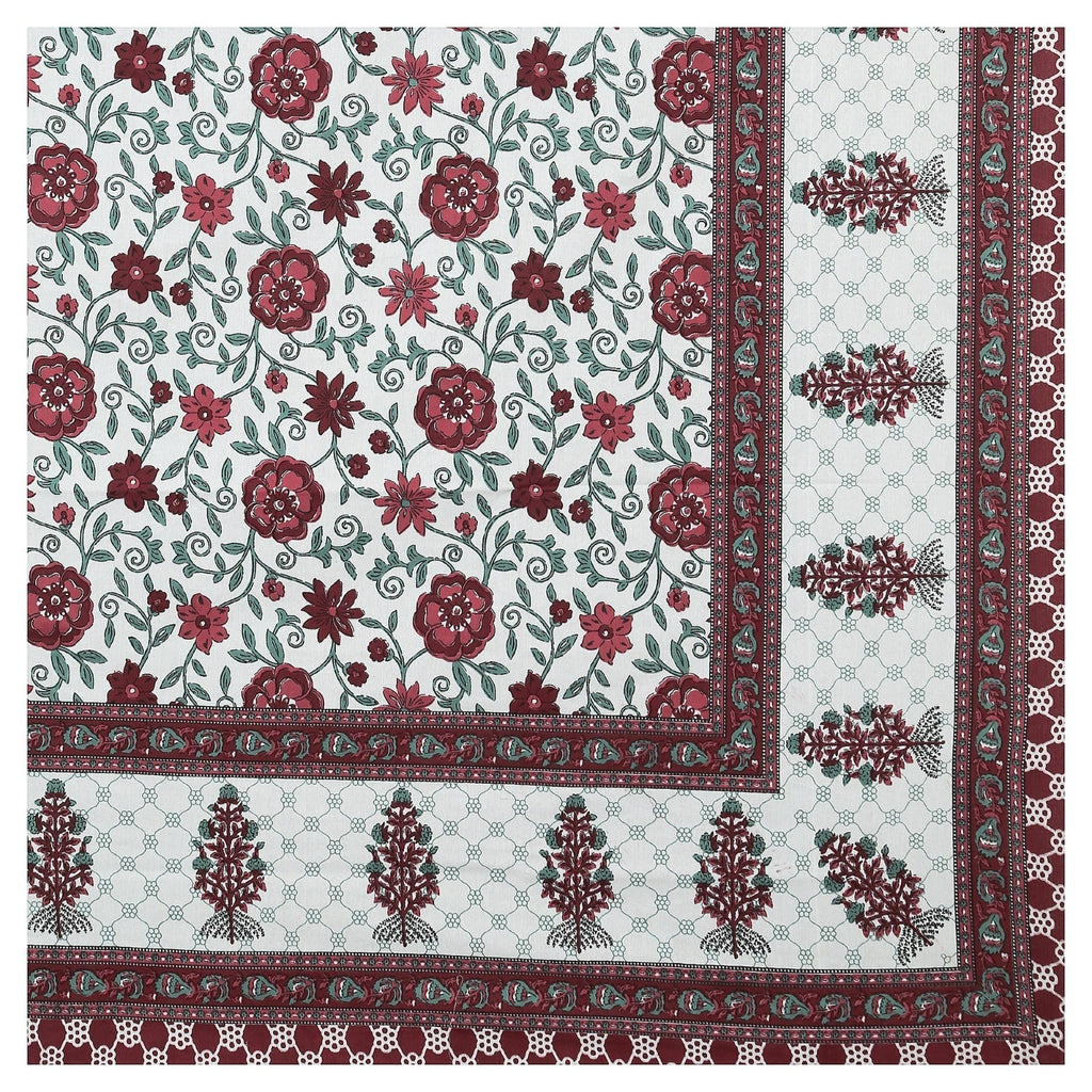 Rudra Bazaar Multicolour 210 TC Cotton Double King Bedsheet With 2 Pillow Covers | Grocsy