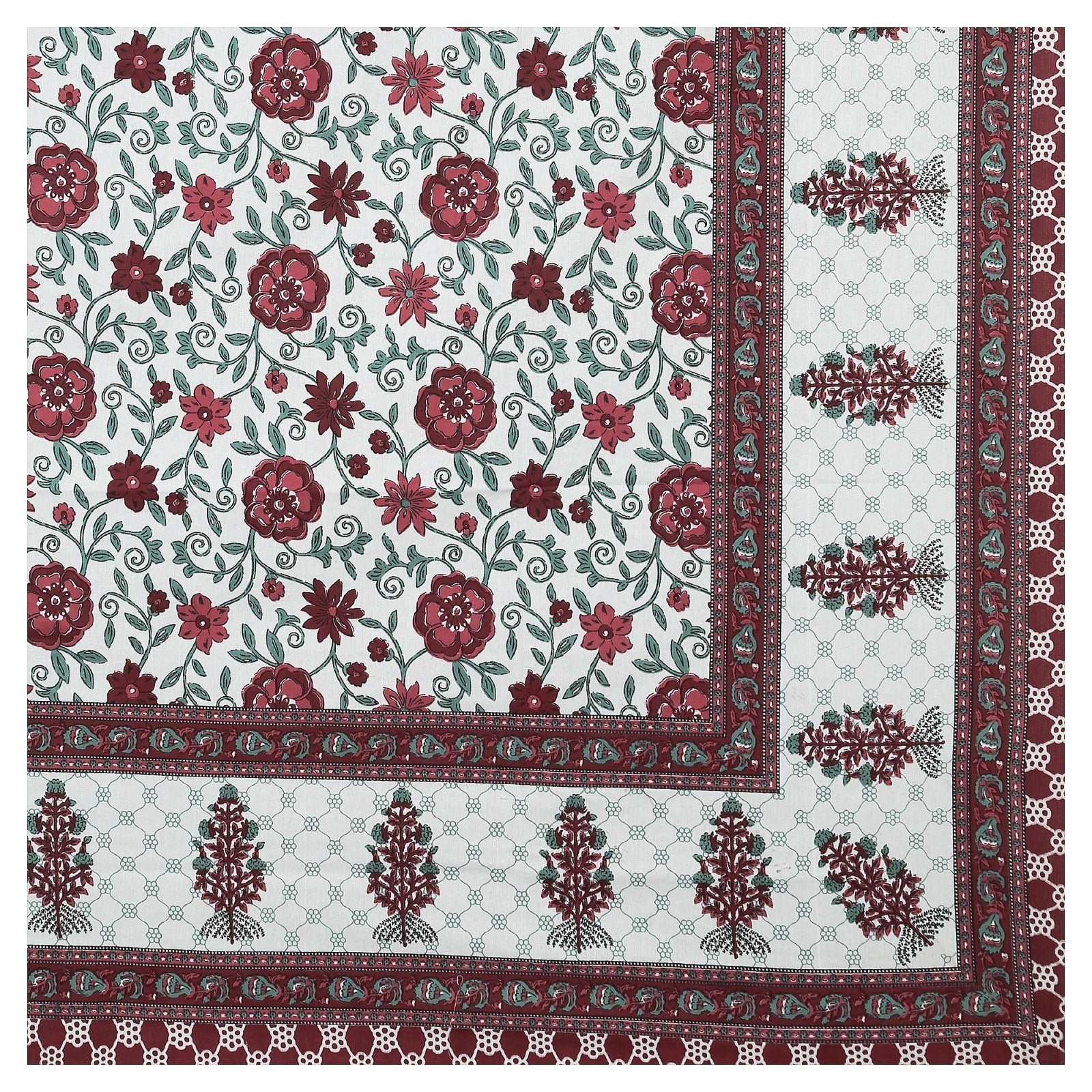 Rudra Bazaar Multicolour 210 TC Cotton Double King Bedsheet With 2 Pillow Covers | Grocsy