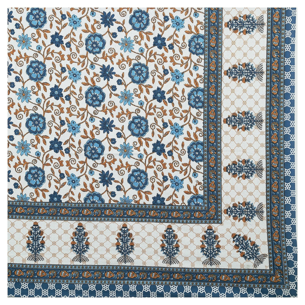 Rudra Bazaar Multicolour 210 TC Cotton Double King Bedsheet With 2 Pillow Covers | Grocsy