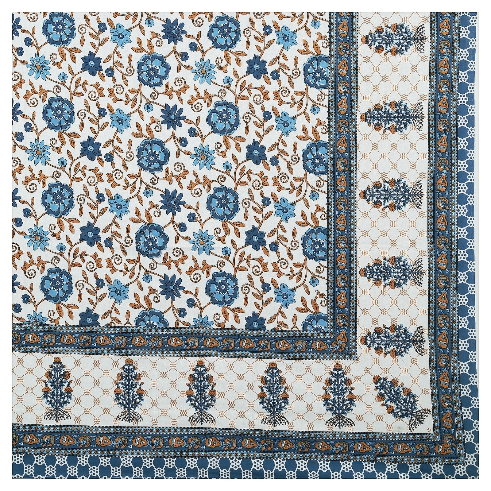 Rudra Bazaar Multicolour 210 TC Cotton Double King Bedsheet With 2 Pillow Covers | Grocsy