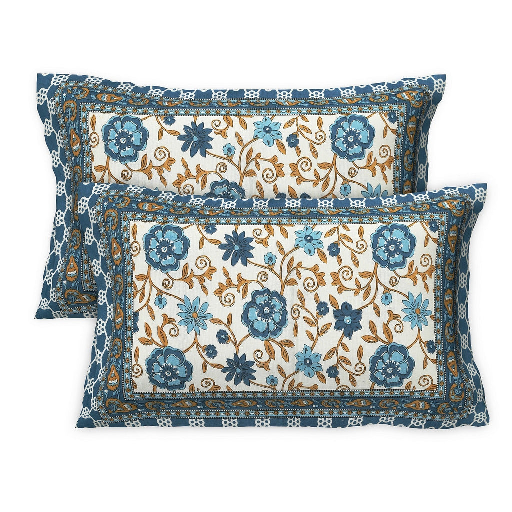 Rudra Bazaar Multicolour 210 TC Cotton Double King Bedsheet With 2 Pillow Covers | Grocsy