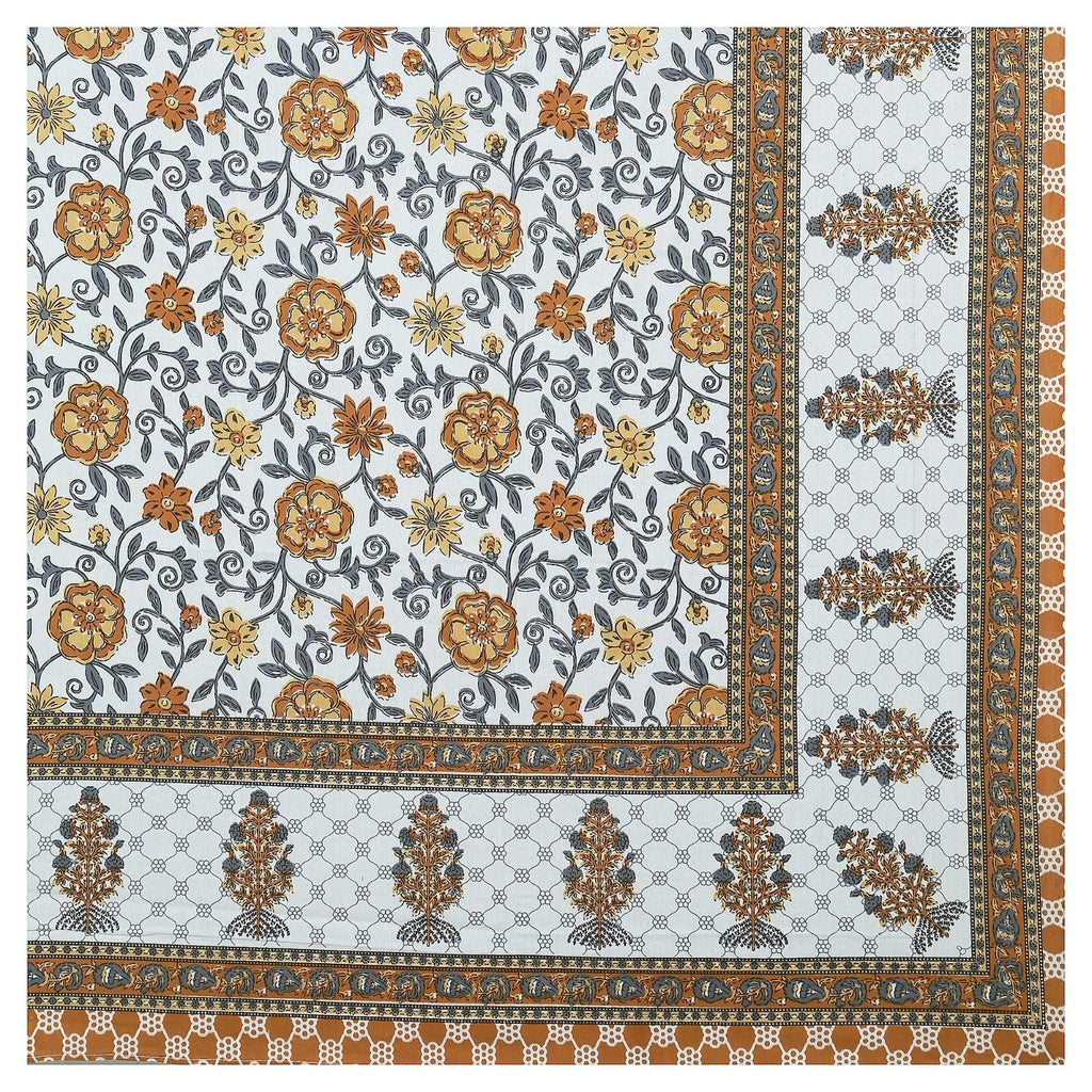 Rudra Bazaar Multicolour 210 TC Cotton Double King Bedsheet With 2 Pillow Covers | Grocsy