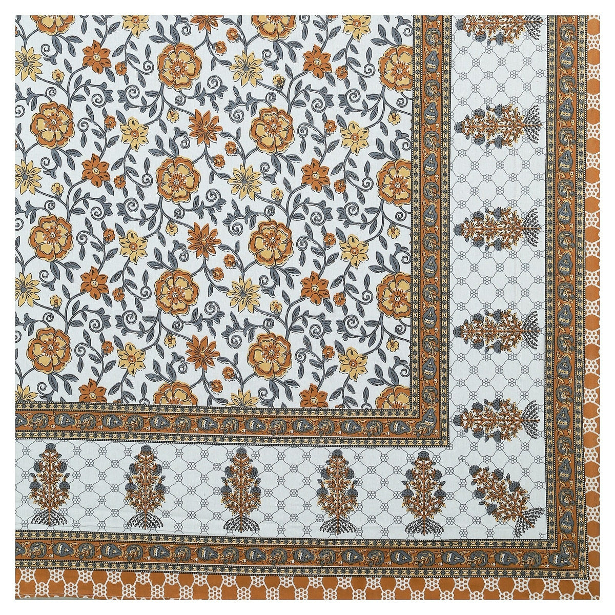Rudra Bazaar Multicolour 210 TC Cotton Double King Bedsheet With 2 Pillow Covers | Grocsy
