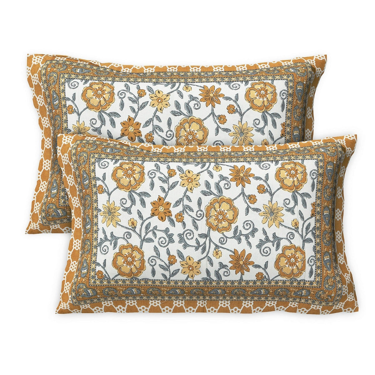 Rudra Bazaar Multicolour 210 TC Cotton Double King Bedsheet With 2 Pillow Covers | Grocsy