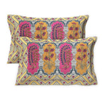 Rudra Bazaar Multicolour 210 TC Cotton Double King Bedsheet With 2 Pillow Covers | Grocsy