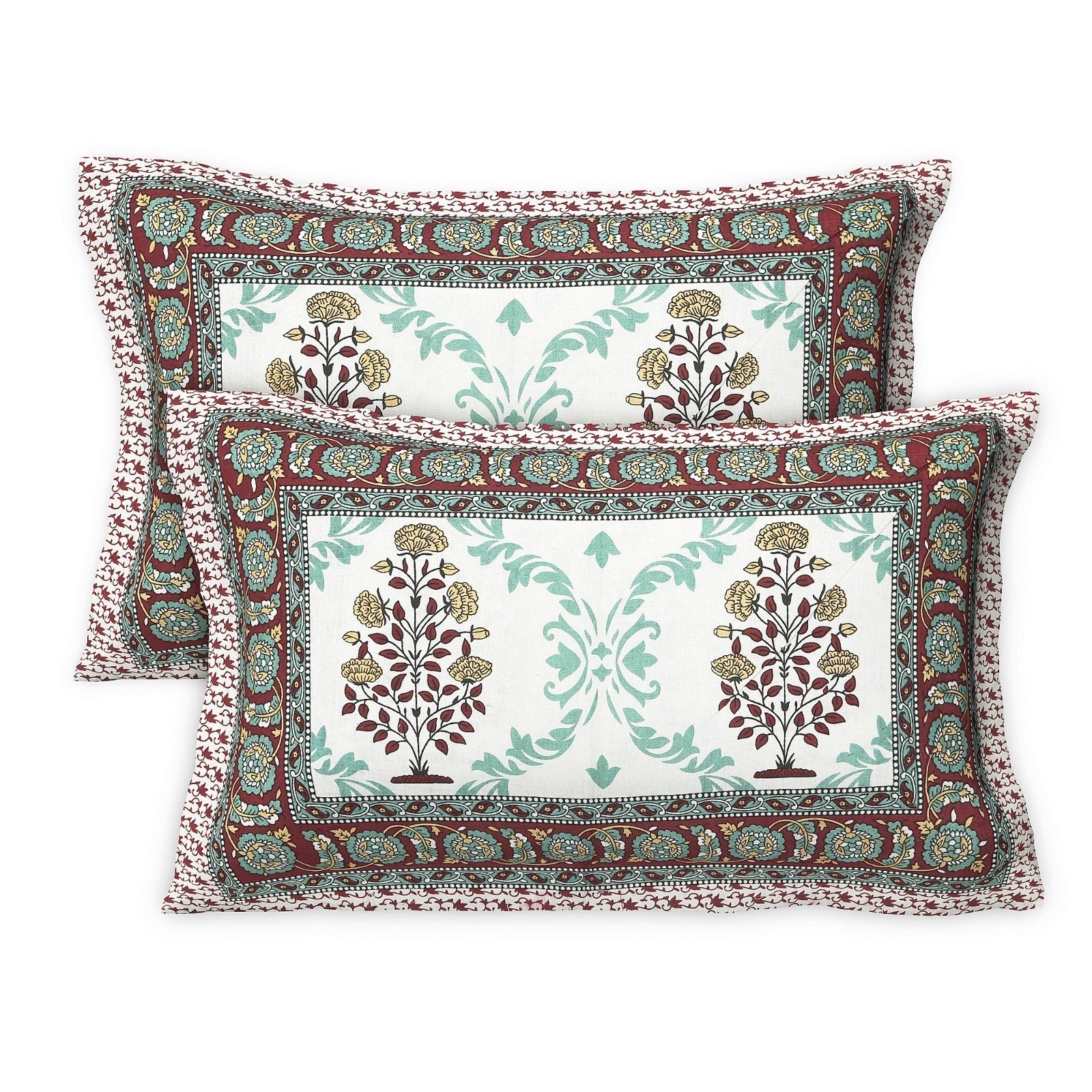 Rudra Bazaar Multicolour 210 TC Cotton Double King Bedsheet With 2 Pillow Covers | Grocsy