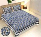 Rudra Bazaar Multicolour 210 TC Cotton Double King Bedsheet With 2 Pillow Covers | Grocsy