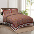 Rudra Bazaar Multicolour 210 TC Cotton Double King Bedsheet With 2 Pillow Covers | Grocsy