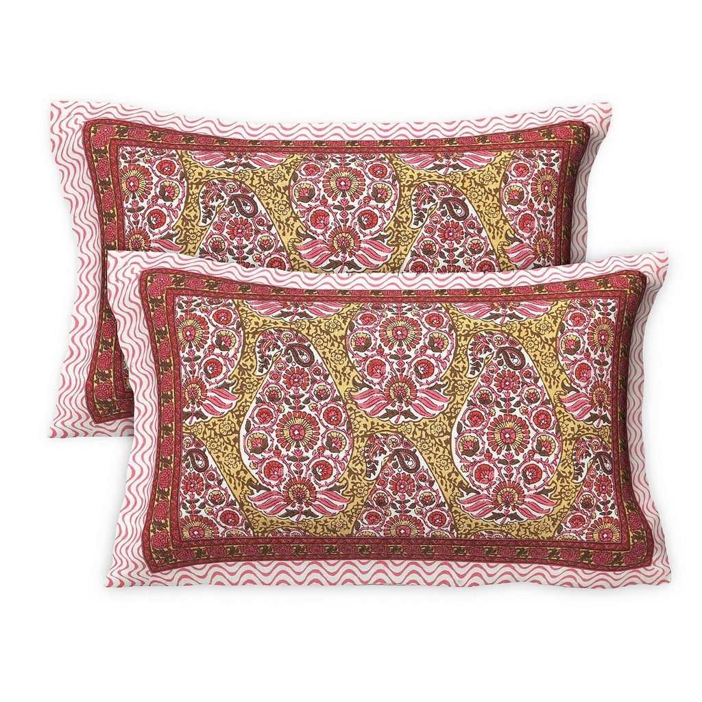 Rudra Bazaar Multicolour 210 TC Cotton Double King Bedsheet With 2 Pillow Covers | Grocsy