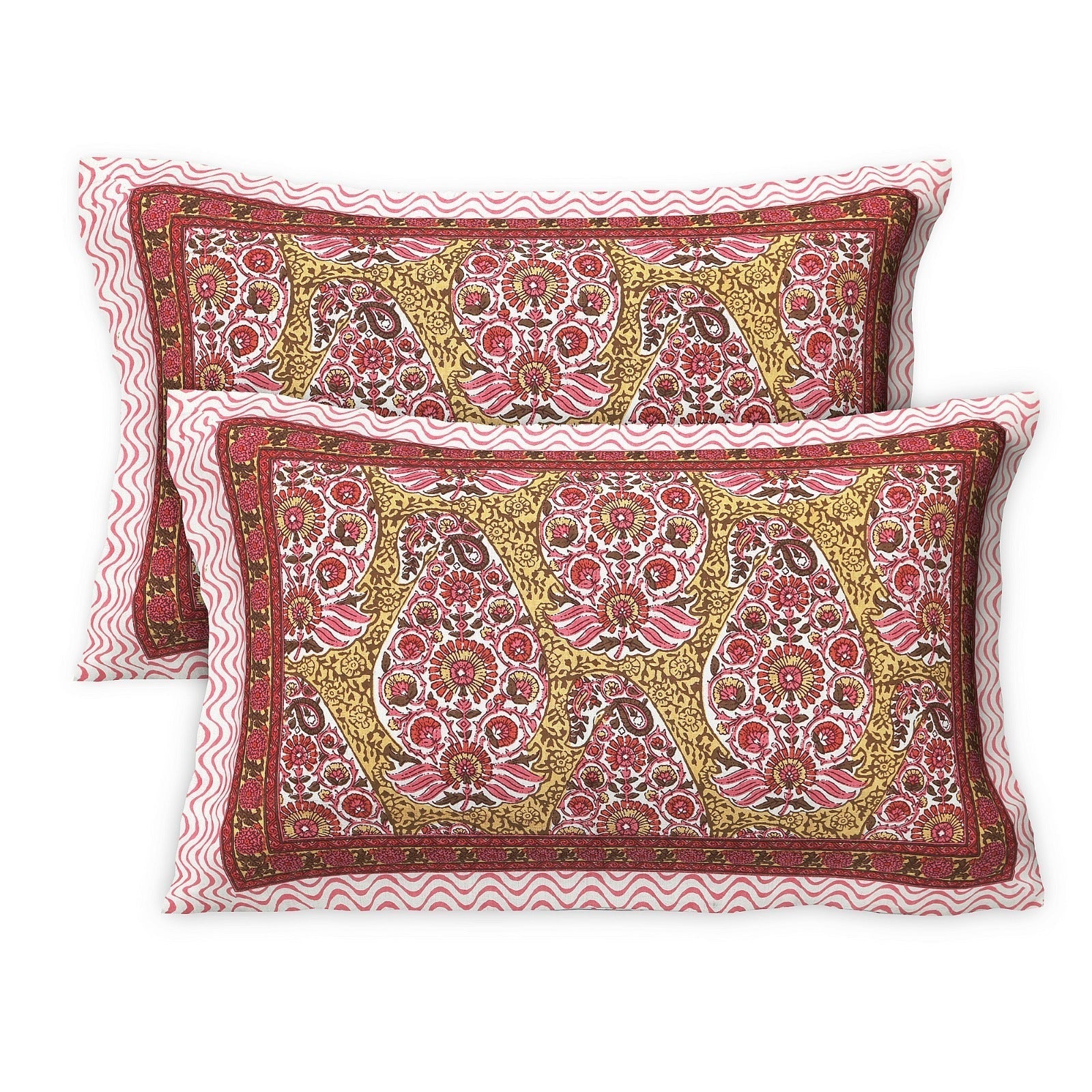 Rudra Bazaar Multicolour 210 TC Cotton Double King Bedsheet With 2 Pillow Covers | Grocsy