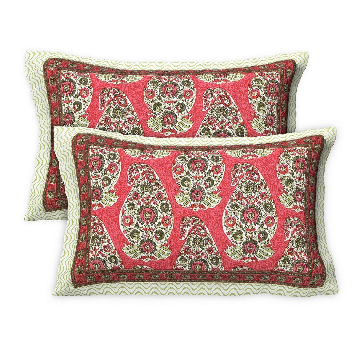 Rudra Bazaar Multicolour 210 TC Cotton Double King Bedsheet With 2 Pillow Covers | Grocsy