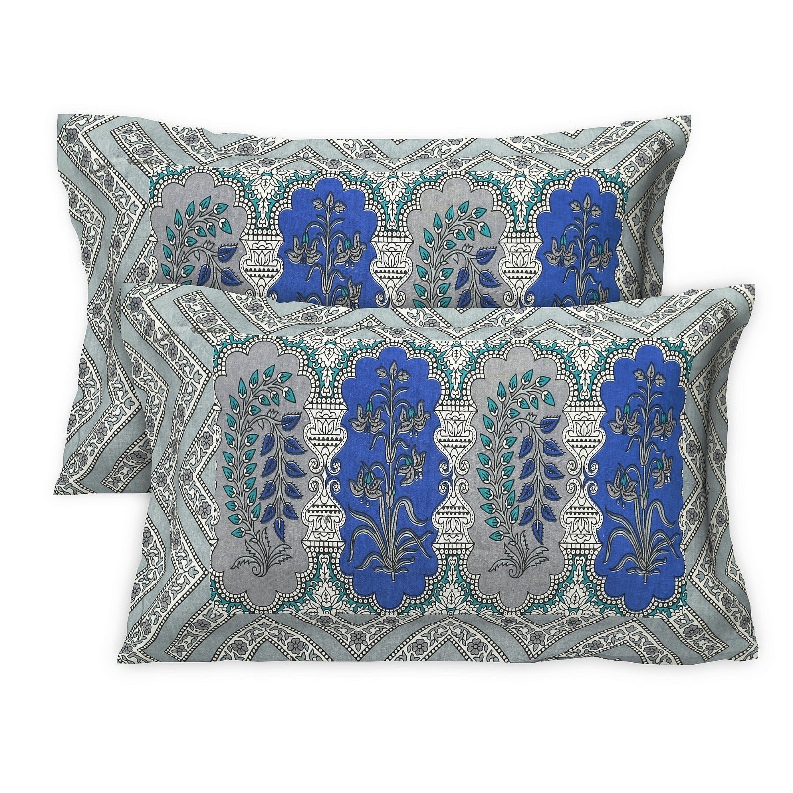 Rudra Bazaar Multicolour 210 TC Cotton Double King Bedsheet With 2 Pillow Covers | Grocsy