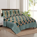 Rudra Bazaar Multicolour 210 TC Cotton Double King Bedsheet With 2 Pillow Covers | Grocsy