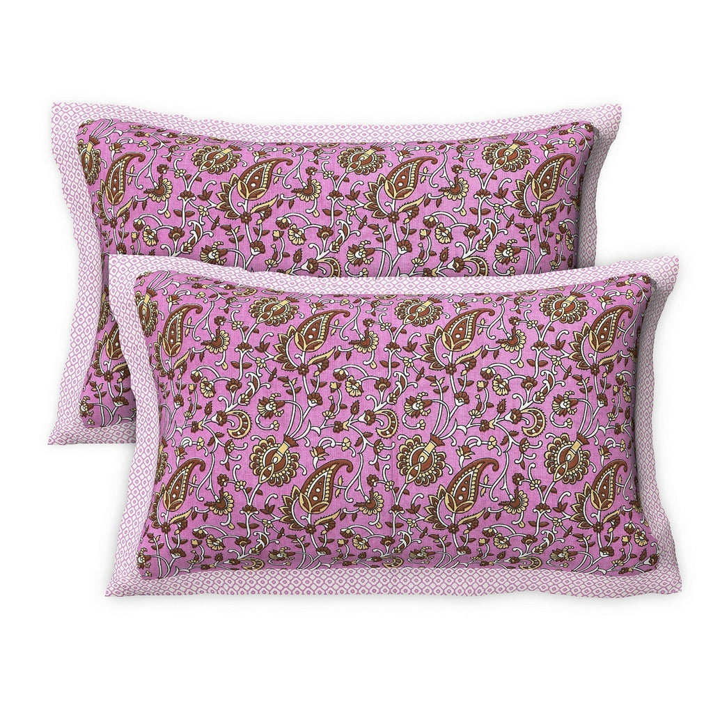 Rudra Bazaar Multicolour 210 TC Cotton Double King Bedsheet With 2 Pillow Covers | Grocsy