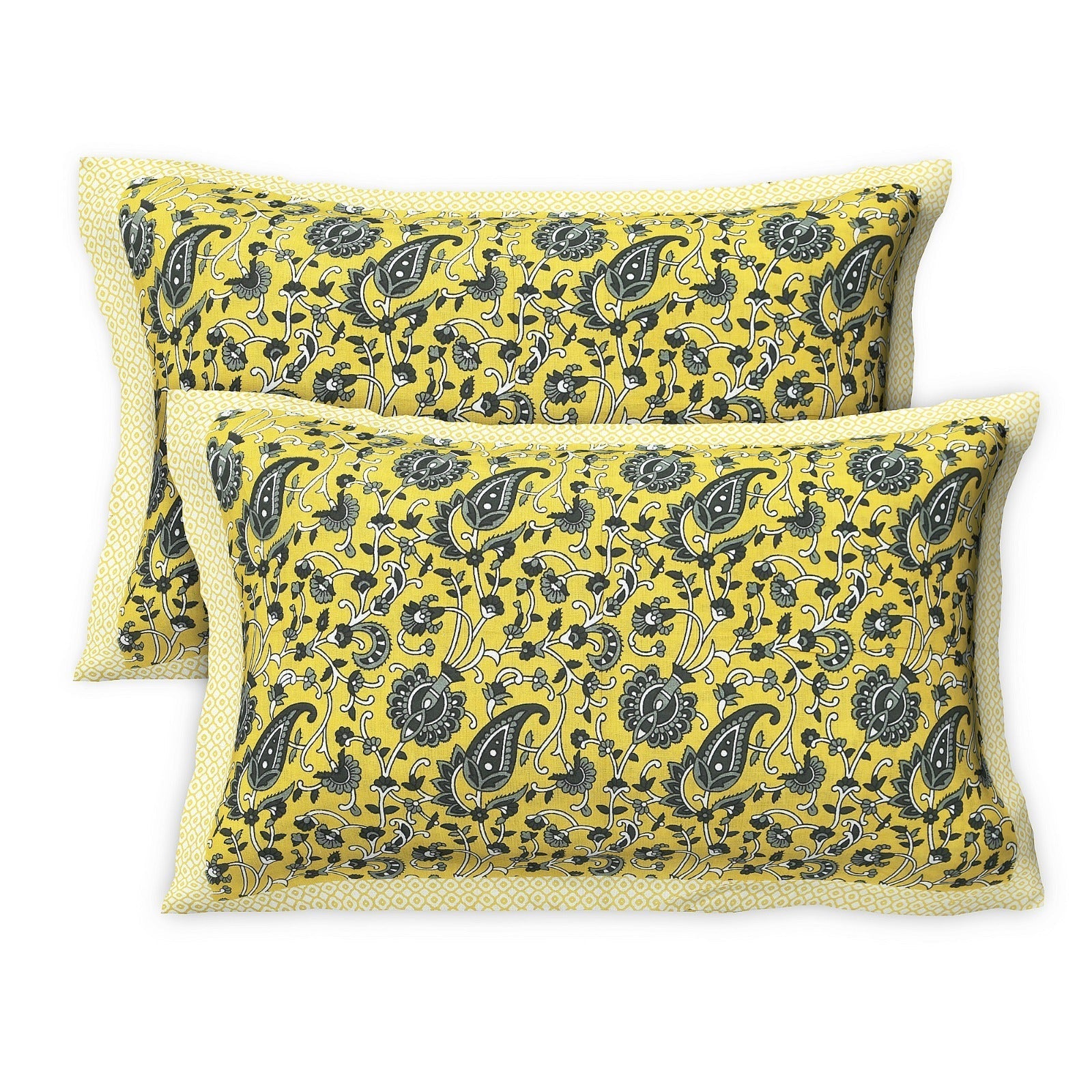 Rudra Bazaar Multicolour 210 TC Cotton Double King Bedsheet With 2 Pillow Covers | Grocsy