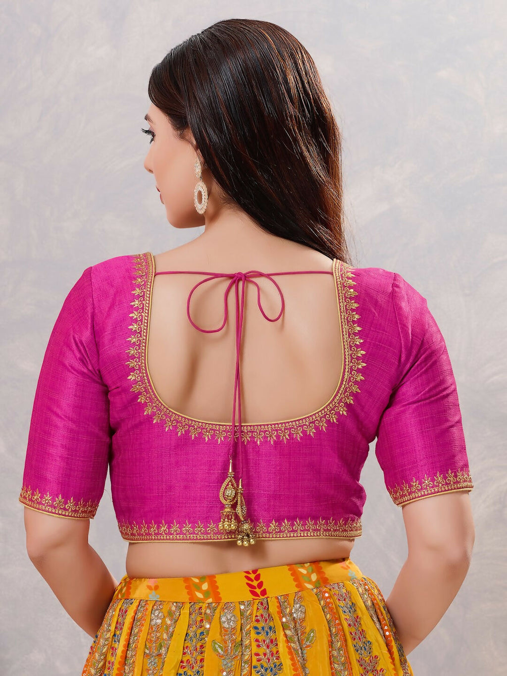 Joban Fashion Women Silk Purple Stitched Blouse | Grocsy