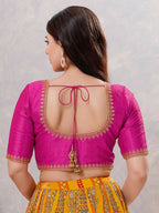Joban Fashion Women Silk Purple Stitched Blouse | Grocsy