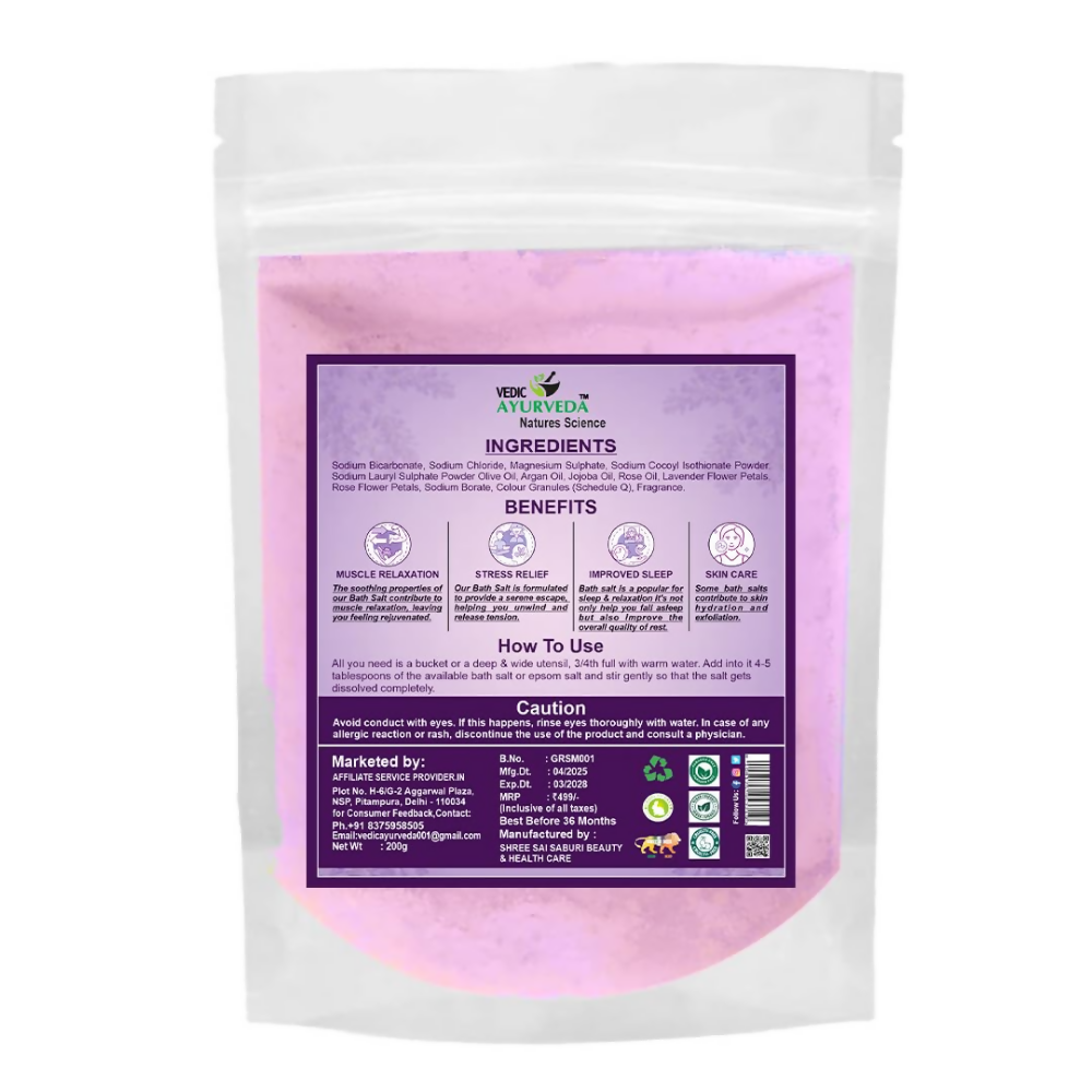 VedicAyurveda Lavender Bath Salt | Grocsy