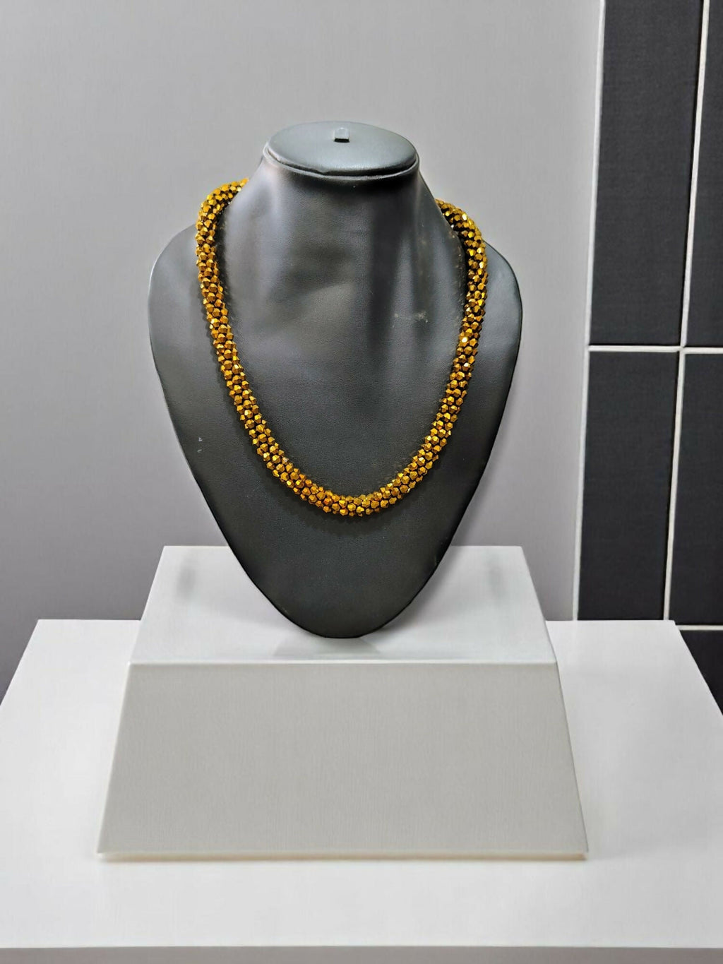 Inhanns Noor-E-Jalwa – Handmade Crystal Bead Necklace -Adjustable - Golden Only Necklace | Grocsy
