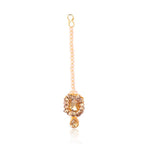 Tehzeeb Creations Golden Plated Necklace With Stone And Pearl Studded | Grocsy