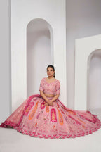 Kesar Fab Pink Silk Embroidered Lehenga | Grocsy