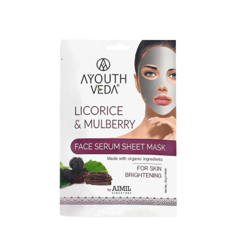Ayouthveda Licorice & Mulberry Face Serum Sheet Mask | Grocsy