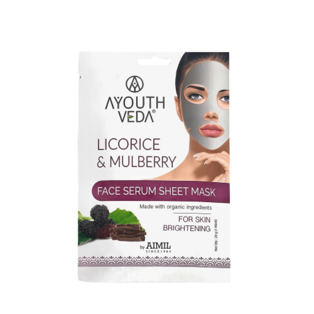 Ayouthveda Licorice & Mulberry Face Serum Sheet Mask | Grocsy