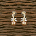 Joban Fashion Women Brass Golden White Ad Earrings | Grocsy