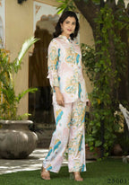 Women's Casual Fashionable Offwhite Muslin co-ord set - Rooh | Grocsy