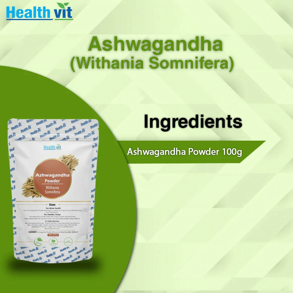 Healthvit Natural Ashwagandha Powder | Grocsy