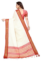 Vamika Weaving White Cotton Silk Saree | Grocsy