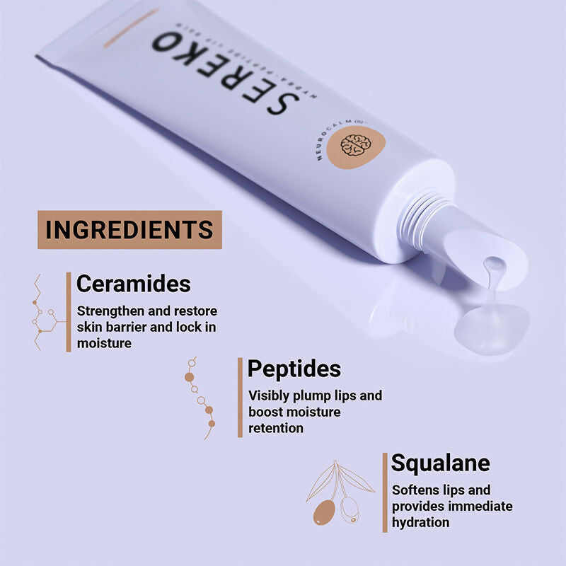 Sereko Hydra - Peptide Lip Balm, Clear, Enriched With Ceramides Barrier Repair Salted Caramel | Grocsy
