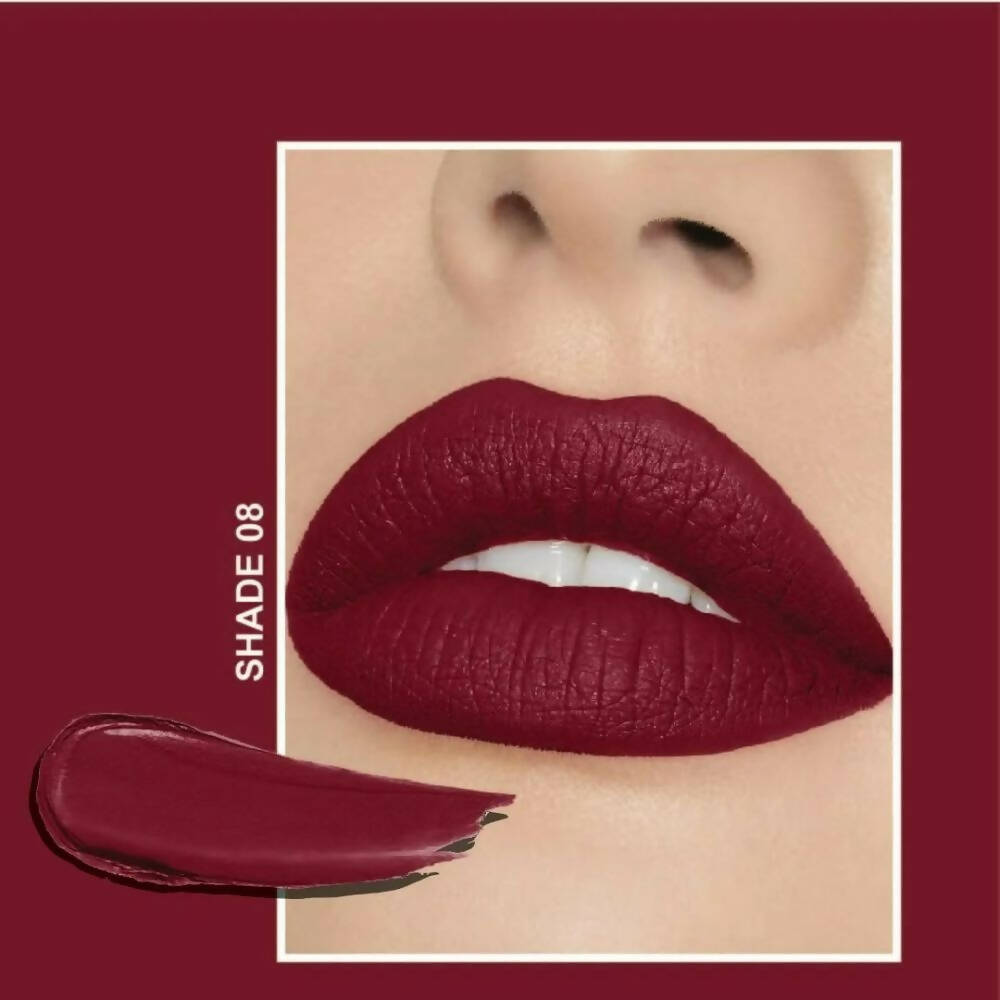 Flicka Tomato Maroon Matte Finish Lipstick Shade 08 | Grocsy
