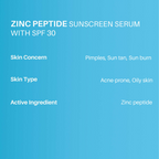 Dermdoc Zinc Peptides Sunscreen Serum SPF 30 | Grocsy