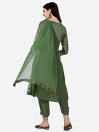 Embroidered Silk Kurta With Pant And Dupatta Set, Multicolor - Hiral Fashion | Grocsy
