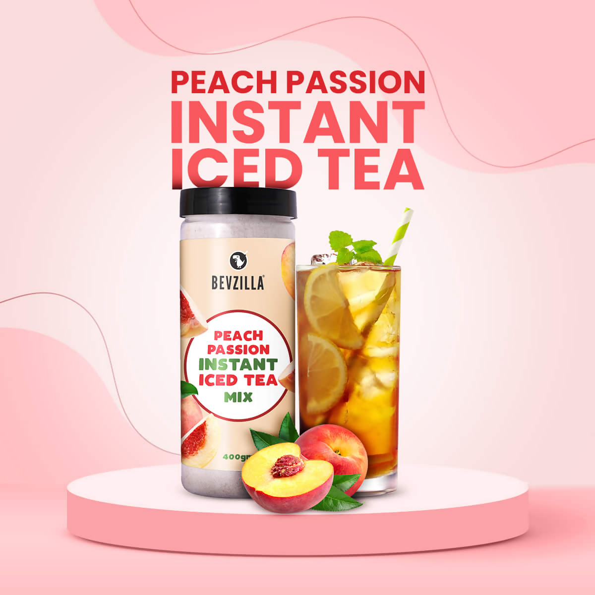 Bevzilla Peach Passion Instant Iced Tea Mix | Grocsy