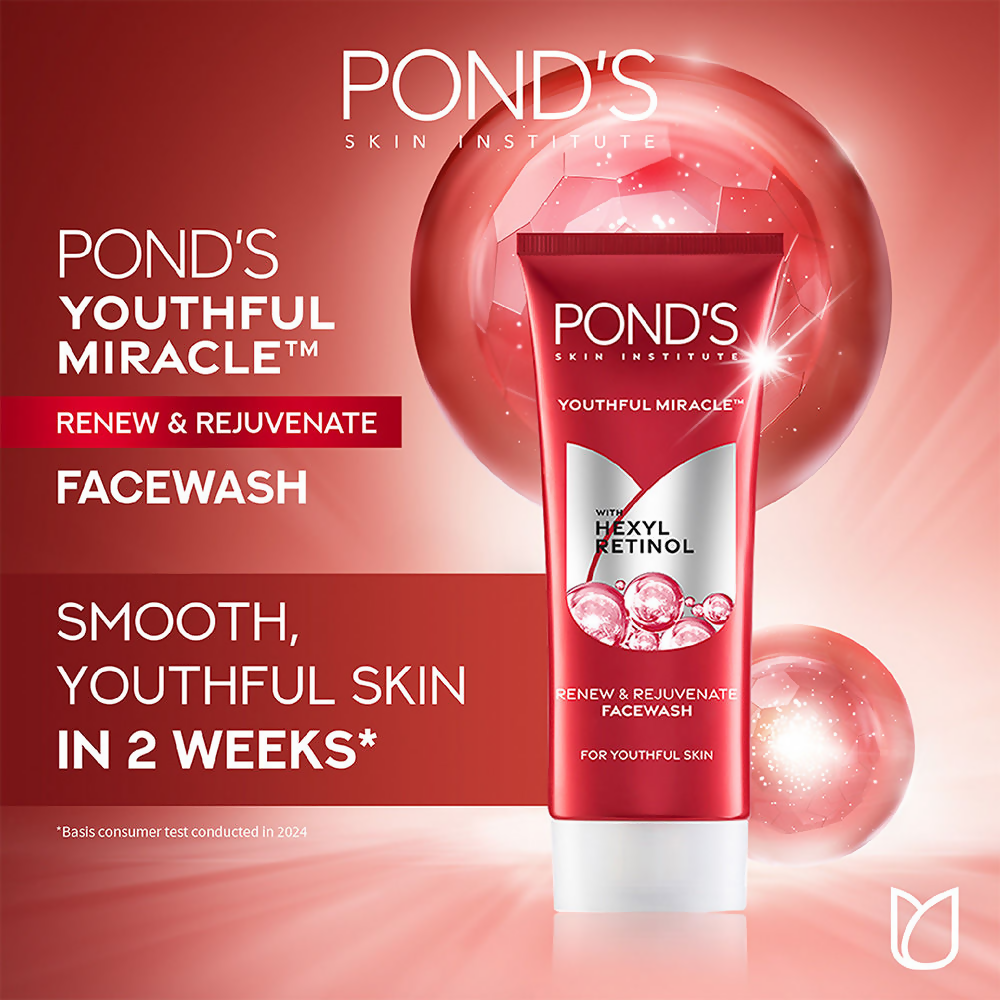 Ponds Youthful Miracle Hexyl Retinol, Renew & Rejuvenate Face Wash | Grocsy
