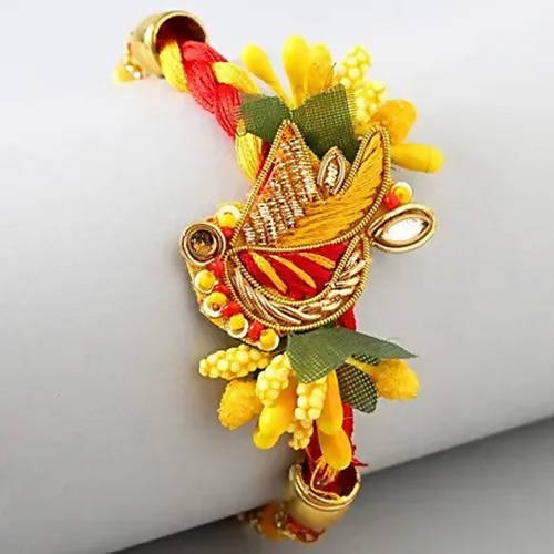 Colourful Zardosi Rakhi & Almonds Jar | Grocsy