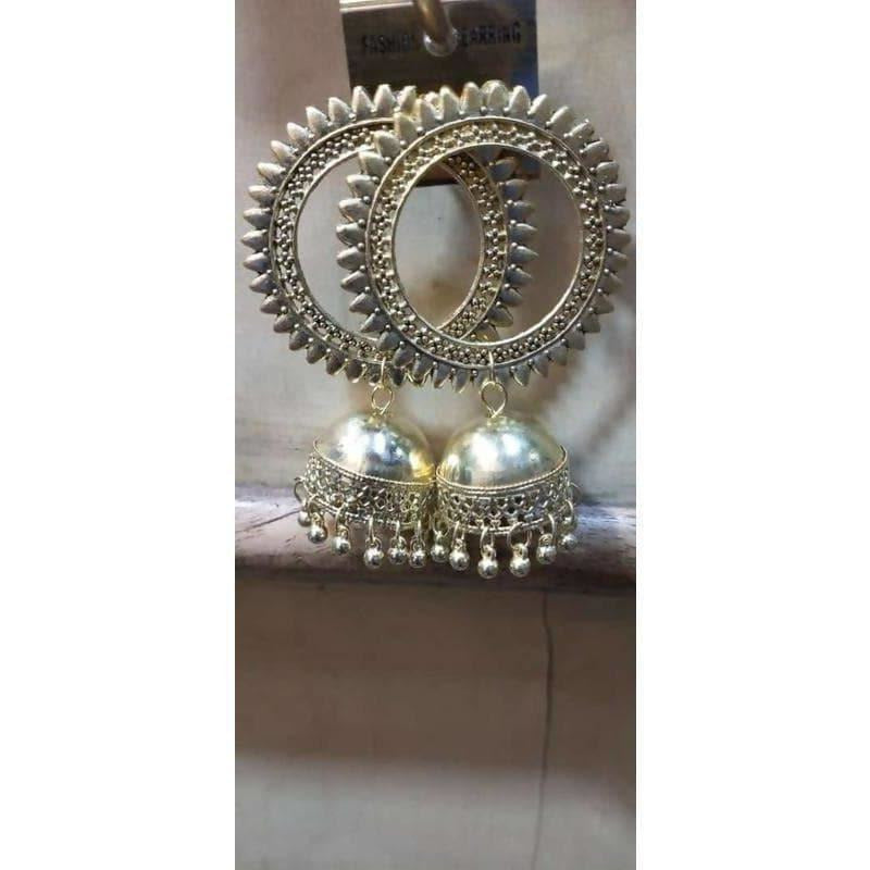 MS Fashion India Tribal Collection Chandbali And Dangler Jhumka Earrings | Grocsy